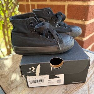 Converse Kids Black Canvas Sneakers Infant Size 5